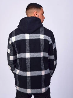 Surchemise Unisexe à Motif Maxi Carreaux Blanc Et Noir -Monsieur Chic Soldes Boutique ih21611 2