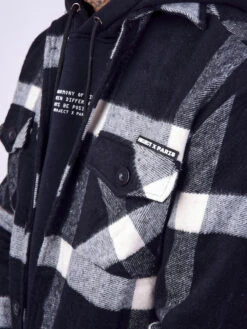 Surchemise Unisexe à Motif Maxi Carreaux Blanc Et Noir -Monsieur Chic Soldes Boutique ih21611 3