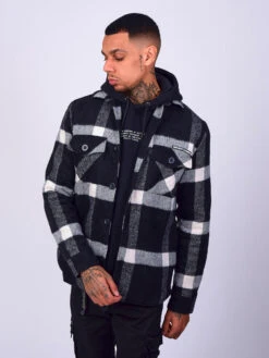 Surchemise Unisexe à Motif Maxi Carreaux Blanc Et Noir -Monsieur Chic Soldes Boutique ih21611 4