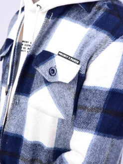 Surchemise Unisexe à Motif Maxi Carreaux Blanc Et Bleu -Monsieur Chic Soldes Boutique ih21615 2