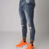 Jean Bleu Délavé Coupe Skinny 2 Jean Bleu Délavé Coupe Skinny -Monsieur Chic Soldes Boutique jean bleu delave coupe skinny homme project x paris 1990001