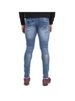 Jean Skinny Bleu Rose Brodée