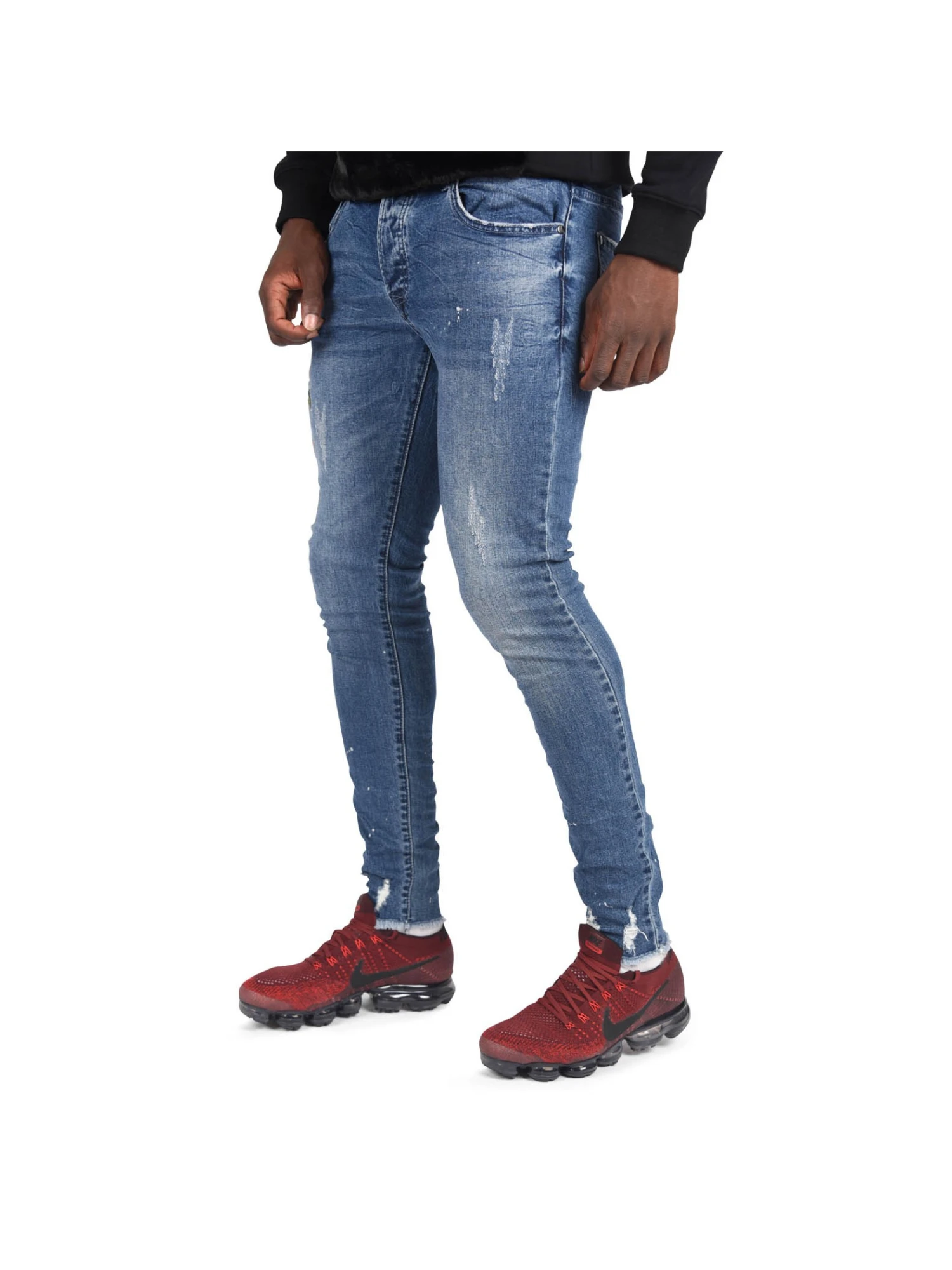 Jean Skinny Bleu Rose Brodée 6 Jean Skinny Bleu Rose Brodée – Image 4