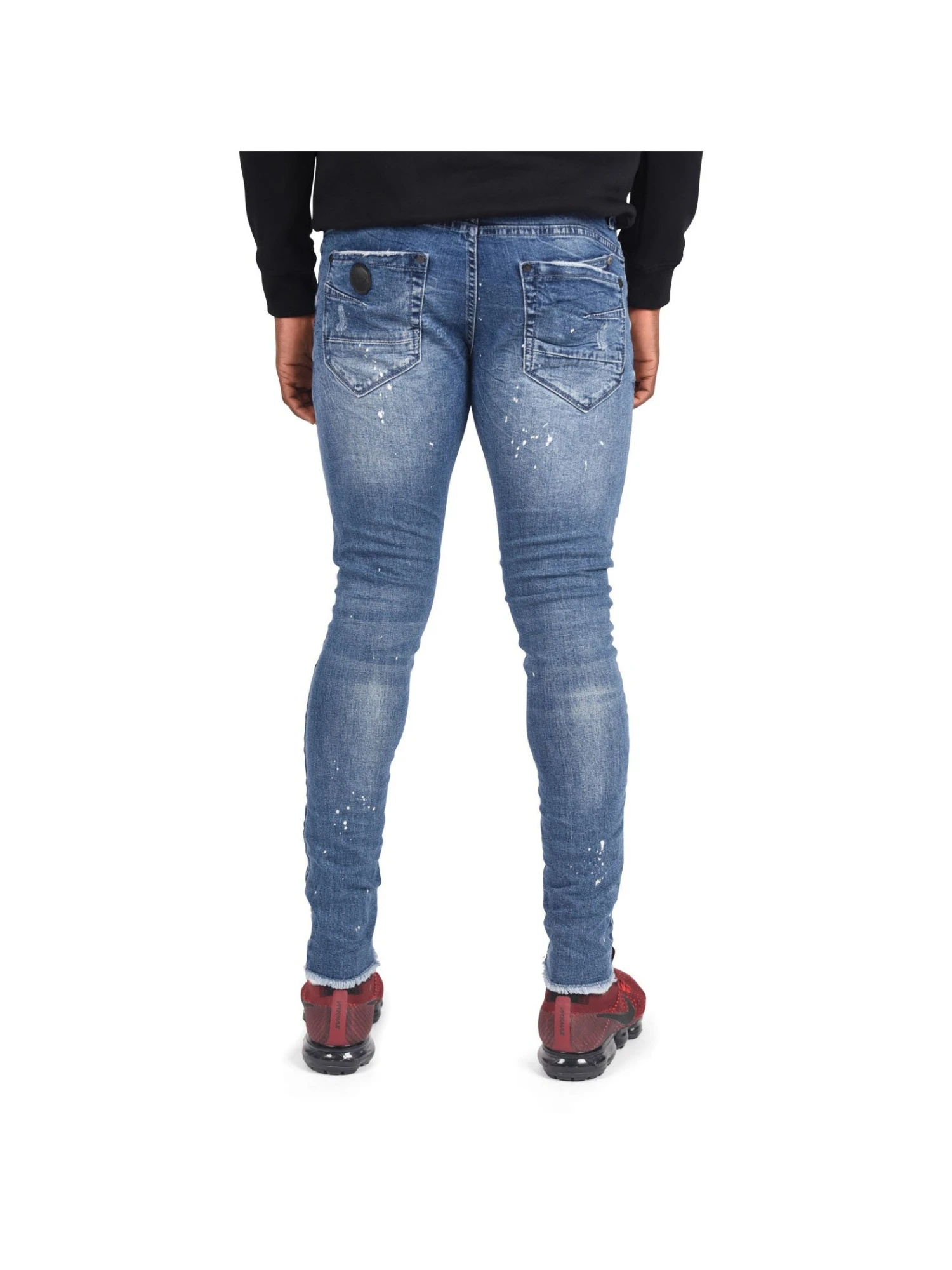 Jean Skinny Bleu Rose Brodée 3 Jean Skinny Bleu Rose Brodée