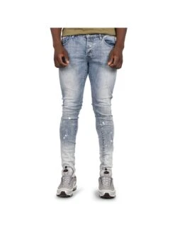 Jean Skinny Effet Tie And Dye Et Tacheté -Monsieur Chic Soldes Boutique jean skinny effet tie and dye taches de peinture 88170011 2