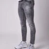 Jean Skinny Fit Basic Délavage Gris Effet Usé 1 Jean Skinny Fit Basic Délavage Gris Effet Usé -Monsieur Chic Soldes Boutique jean skinny fit basic delavage gris effet use