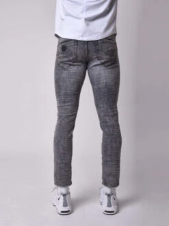 Jean Skinny Fit Basic Délavage Gris Effet Usé -Monsieur Chic Soldes Boutique jean skinny fit basic delavage gris effet use 2