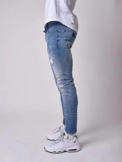 Jean Skinny Fit Délavage Bleu Clair Tacheté Effet Usé 12 Jean Skinny Fit Délavage Bleu Clair Tacheté Effet Usé -Monsieur Chic Soldes Boutique jean skinny fit delavage bleu clair tachete effet use 3