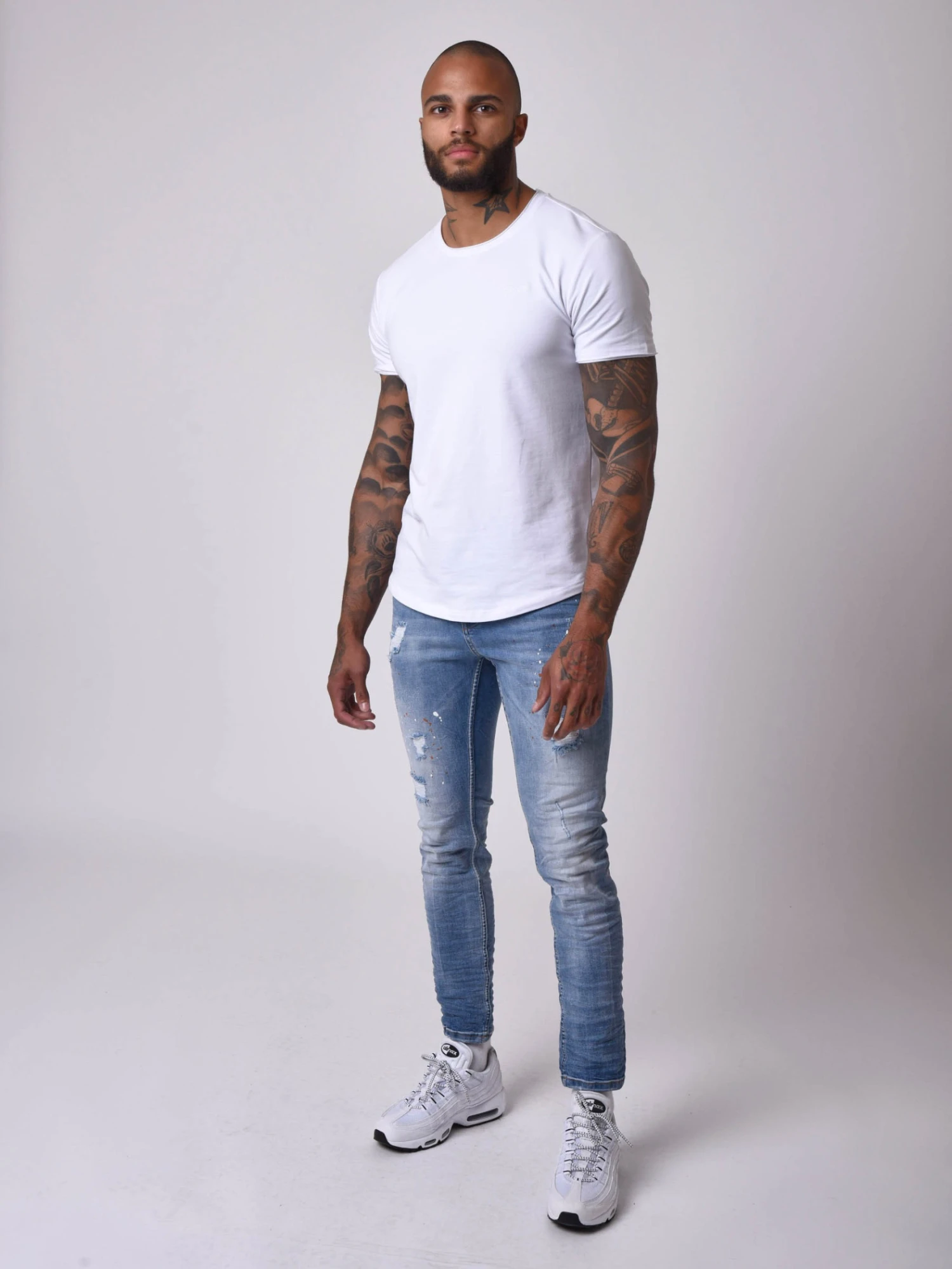 Jean Skinny Fit Délavage Bleu Clair Tacheté Effet Usé 3 Jean Skinny Fit Délavage Bleu Clair Tacheté Effet Usé