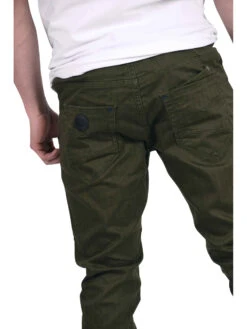 Jean Slim à Fines Rayures Verticales