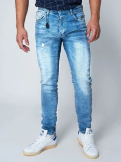 Jean Slim Délavé Effet Usé Bleu Clair -Monsieur Chic Soldes Boutique jean slim delave effet use bleu clair homme project x paris t18905 1