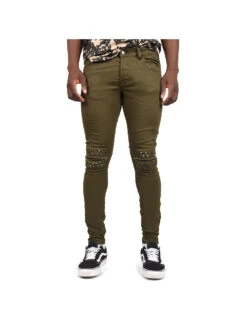 Jean Skinny Clouté -Monsieur Chic Soldes Boutique jeans cloute genoux 88179985 2