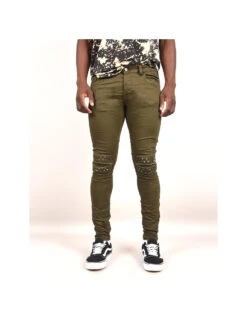 Jean Skinny Clouté -Monsieur Chic Soldes Boutique jeans cloute genoux 88179985 3