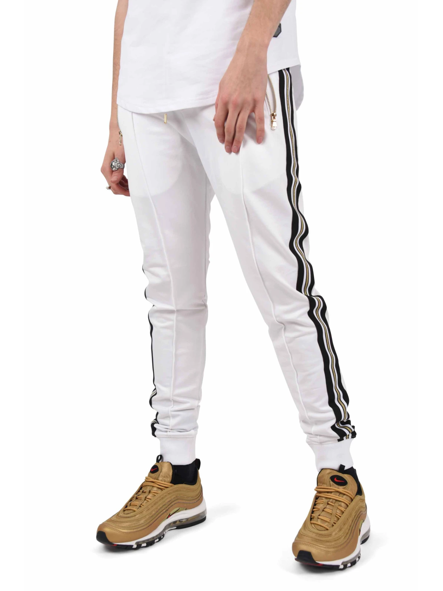 Pantalon De Jogging Bandes Dorées 3 Pantalon De Jogging Bandes Dorées