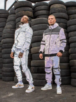 Pantalon De Jogging Bi-matière Réfléchissante Motif Camouflage "CAMO REFLECT" -Monsieur Chic Soldes Boutique pantalon de jogging bi matiere reflechissante motif camouflage 2040091 2