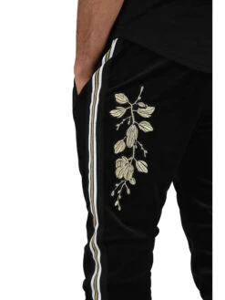 Pantalon De Jogging Velvet Bandes Contrastantes Et Patch Floral Doré -Monsieur Chic Soldes Boutique pantalon de jogging velvet bandes contrastantes et patch floral dore homme project x paris 2