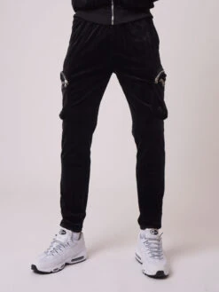 Pantalon En Velvet Avec Poches à Relief Sur Le Côté