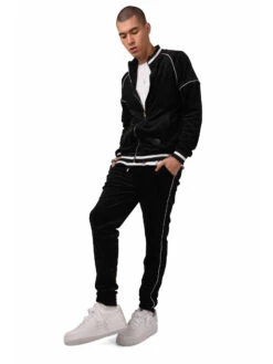 Pantalon Jogging Velvet à Liserés -Monsieur Chic Soldes Boutique pantalon jogging velvet a liseres project x paris 3
