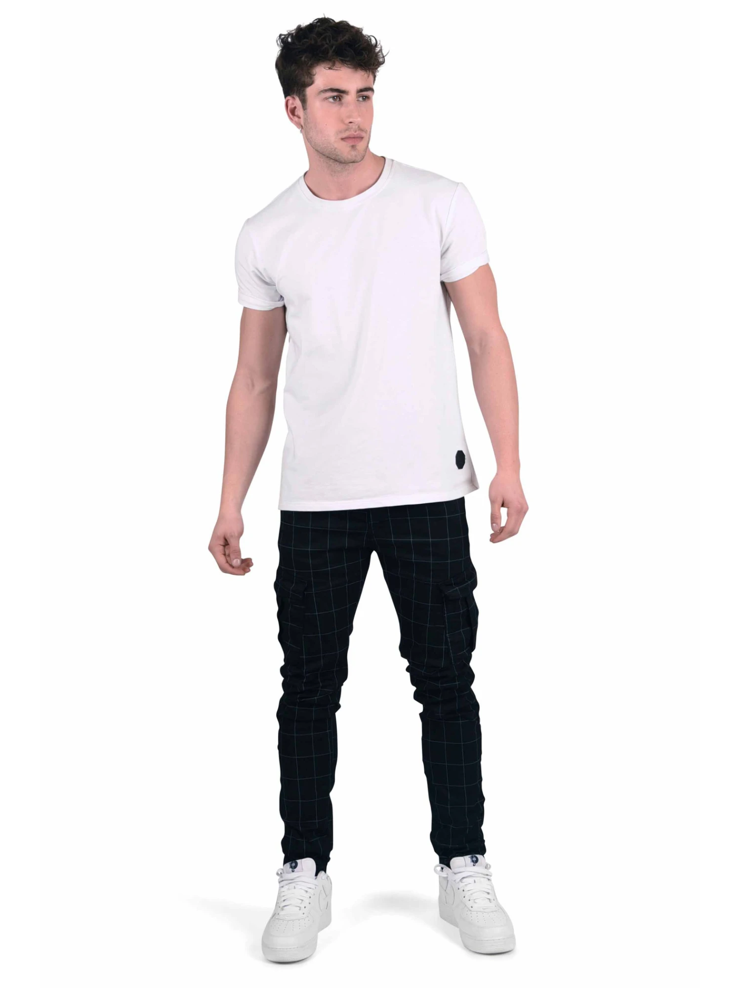 Pantalon Slim Cargo à Carreaux Et Fines Rayures 7 Pantalon Slim Cargo à Carreaux Et Fines Rayures – Image 5