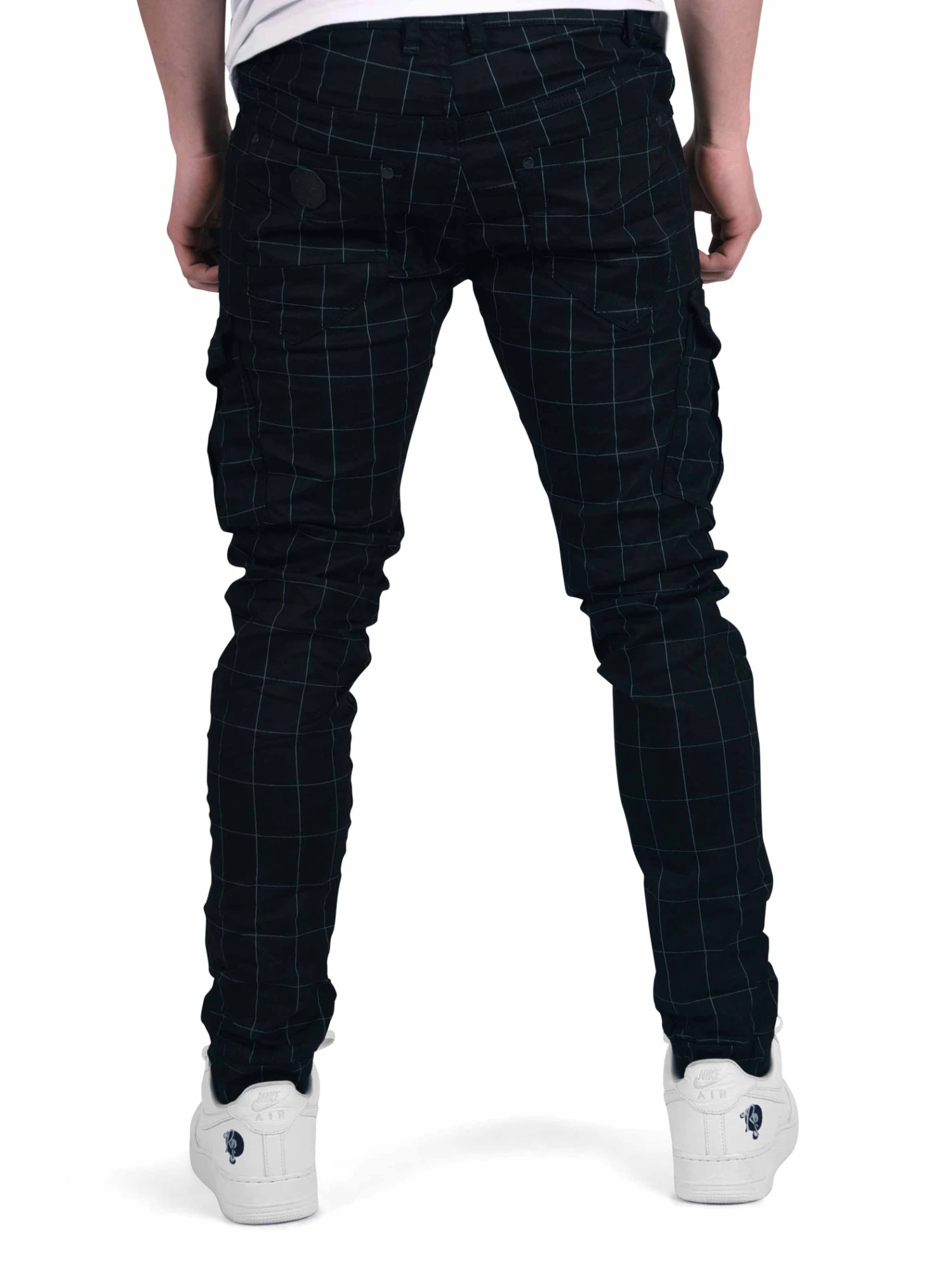 Pantalon Slim Cargo à Carreaux Et Fines Rayures 3 Pantalon Slim Cargo à Carreaux Et Fines Rayures