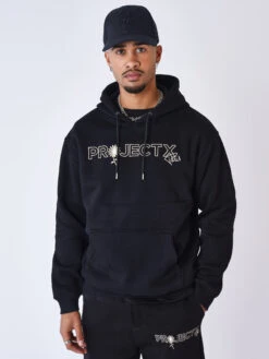 Sweat à Capuche Brodé Daisy -Monsieur Chic Soldes Boutique sweat a capuche brode daisy 4