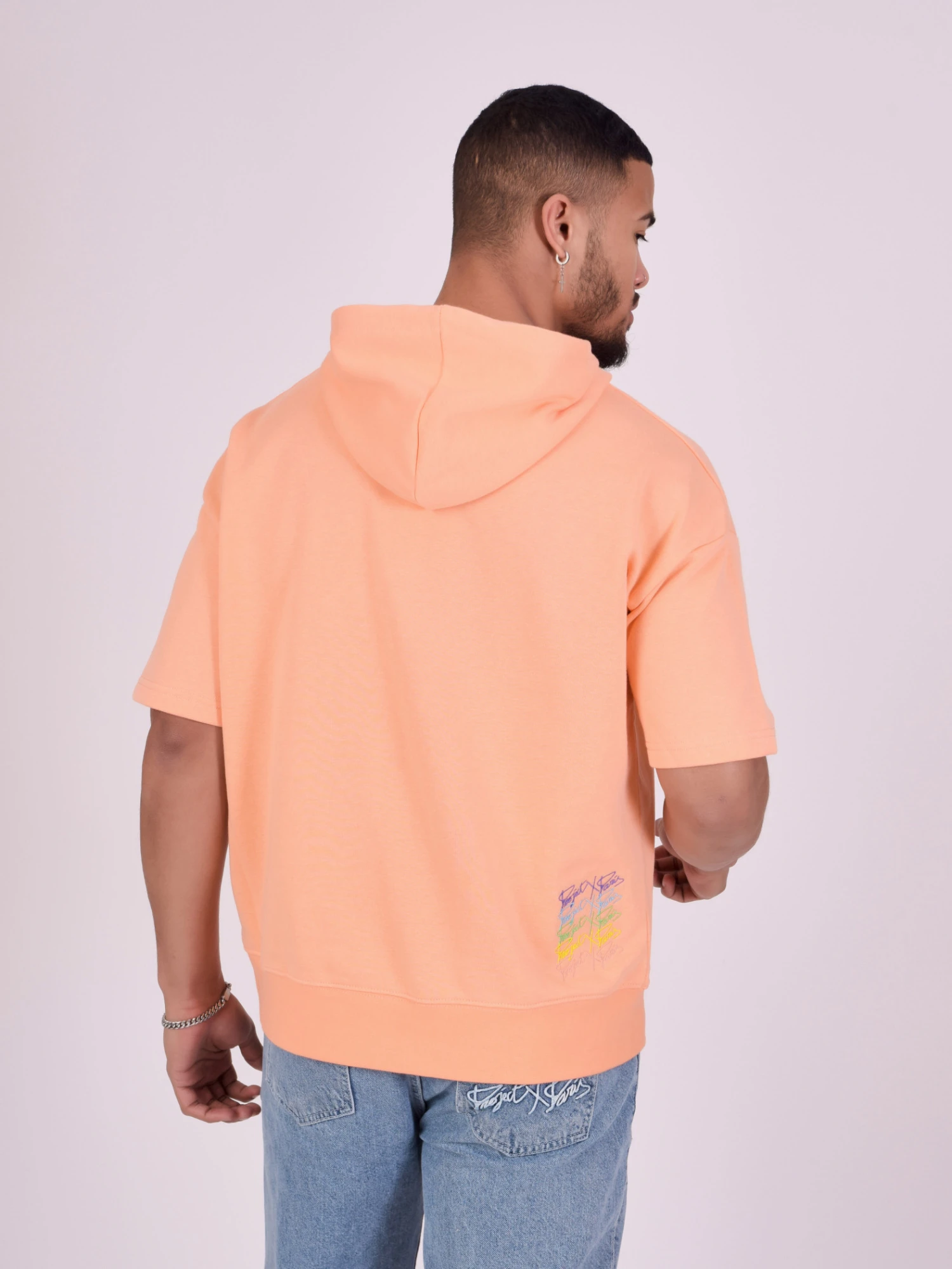 Sweat à Capuche Manches Courtes Logos Arc En Ciel 4 Sweat à Capuche Manches Courtes Logos Arc En Ciel – Image 2