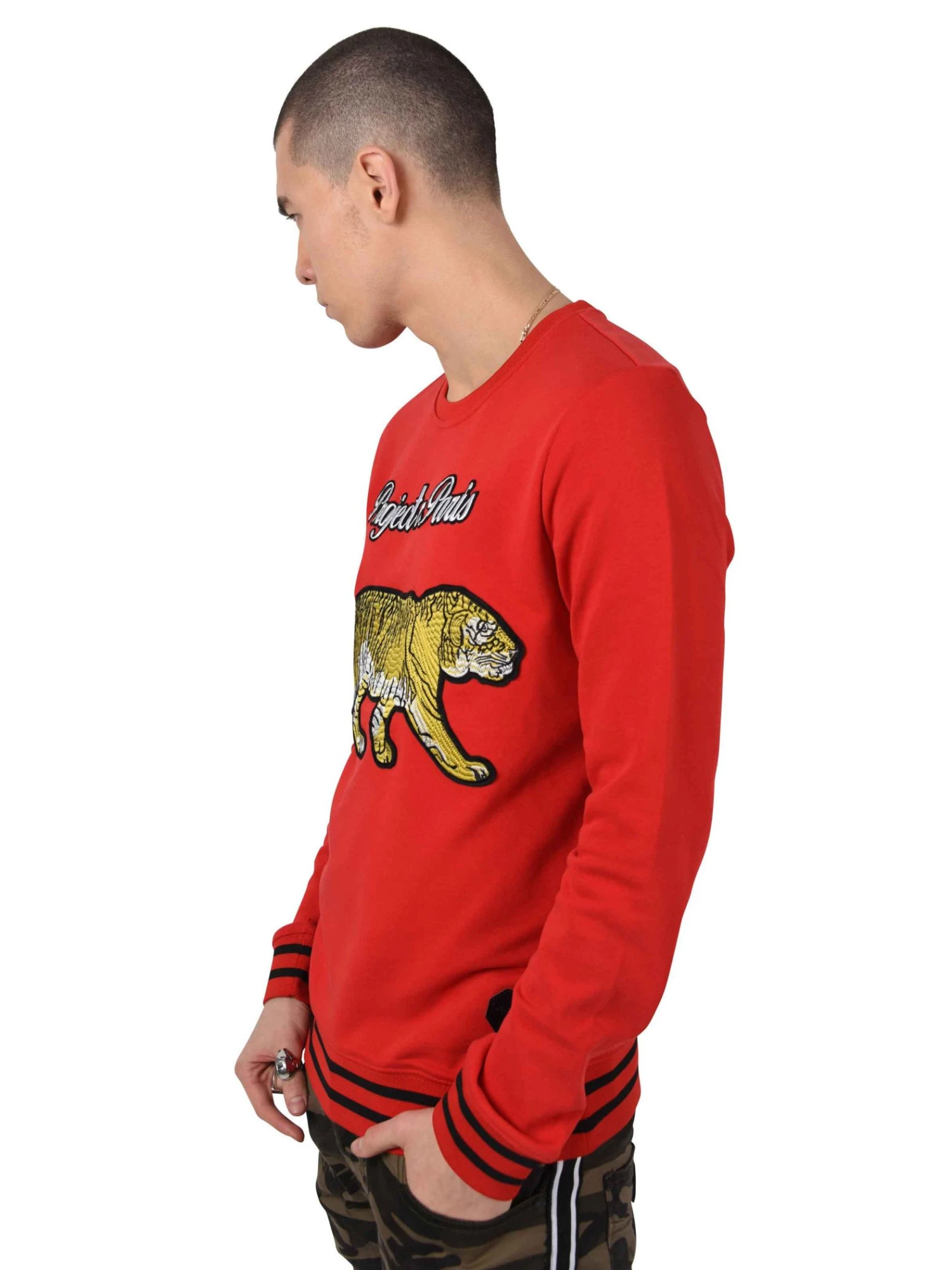 Sweat Brodé Tiger Liseré Contrastant 5 Sweat Brodé Tiger Liseré Contrastant – Image 3