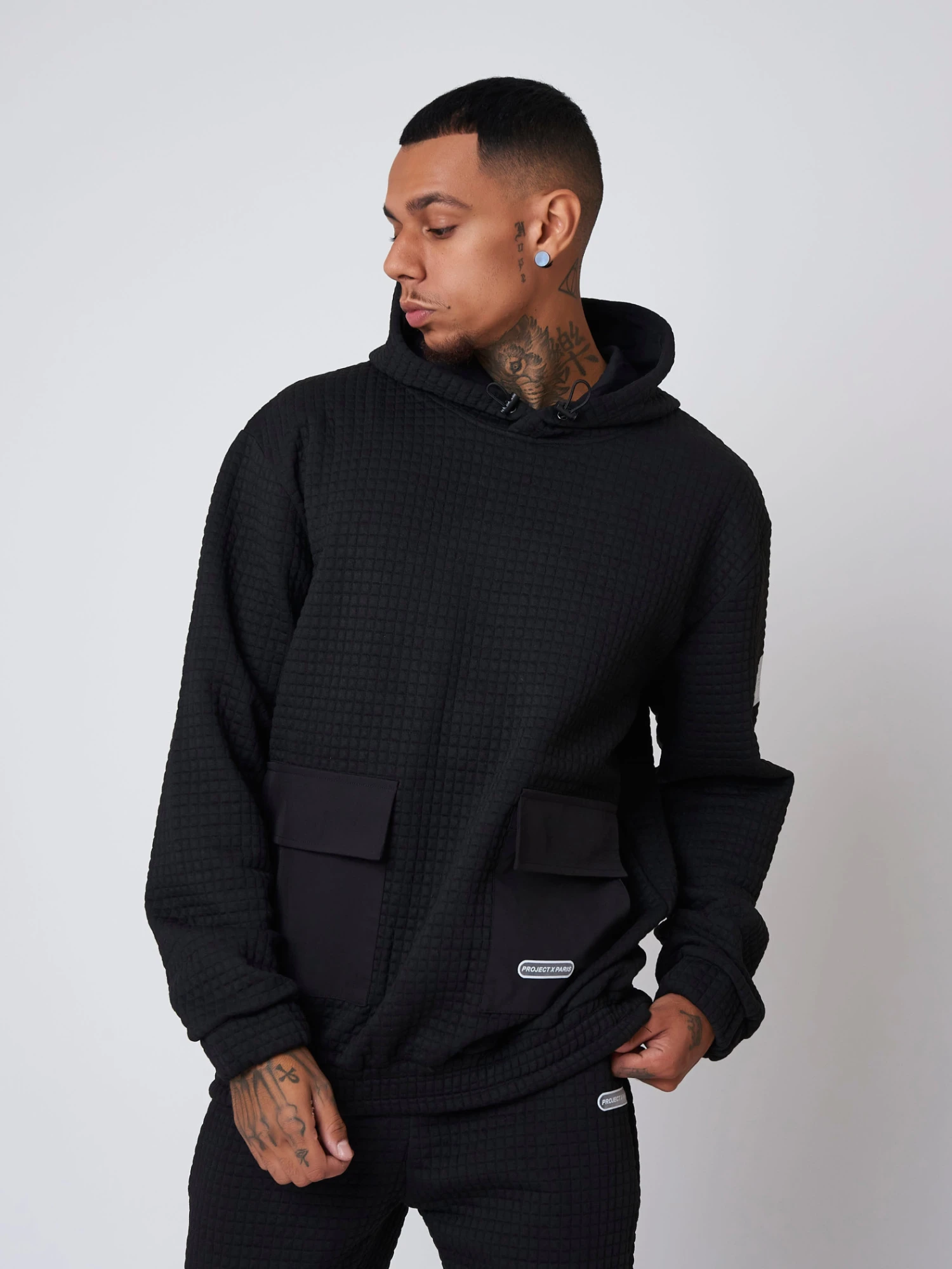 Sweat Capuche Loose Matelassage Carré 3 Sweat Capuche Loose Matelassage Carré