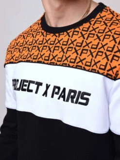 Monsieur Chic Soldes Boutique 53 Monsieur Chic Soldes Boutique -Monsieur Chic Soldes Boutique sweat col rond avec empiecement pxp all over et broderie logo 1