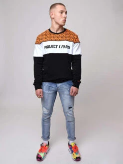 Sweat Col Rond Avec Empiècement PXP All Over Et Broderie Logo 11 Sweat Col Rond Avec Empiècement PXP All Over Et Broderie Logo -Monsieur Chic Soldes Boutique sweat col rond avec empiecement pxp all over et broderie logo 4