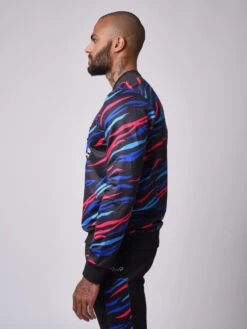 Sweat Col Rond Motif Tigré Patch Félin -Monsieur Chic Soldes Boutique sweat col rond motif tigre patch felin 1920049 2