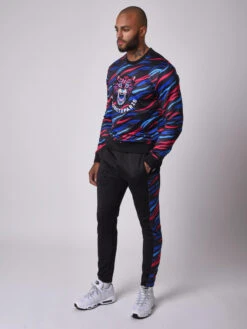 Sweat Col Rond Motif Tigré Patch Félin -Monsieur Chic Soldes Boutique sweat col rond motif tigre patch felin 1920049 4