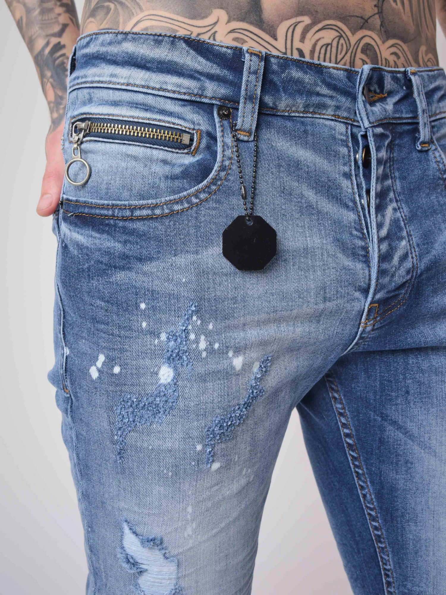 Jean Skinny Effet Usé Et Gratté 5 Jean Skinny Effet Usé Et Gratté – Image 3