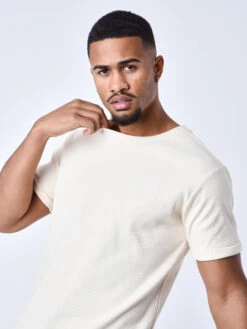 T-shirt Logo Signature Disque Broderie Style Maille