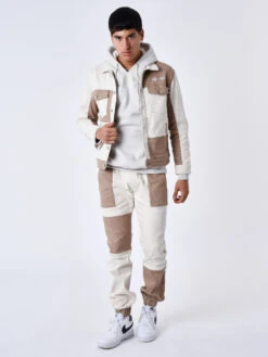 Pantalon Style Empiècements Bicolore élastique -Monsieur Chic Soldes Boutique t236016 1