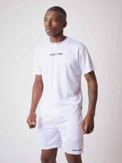 Tee-shirt En Mesh Broderie Logo -Monsieur Chic Soldes Boutique tee shirt avec poche transparente 2