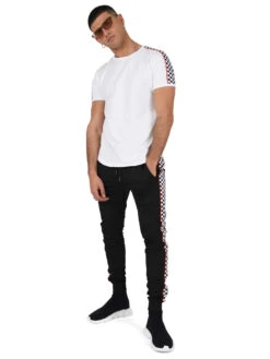 Tee Shirt Bandes Damier Et Liserés -Monsieur Chic Soldes Boutique tee shirt bandes damier et liseres homme project x paris 2