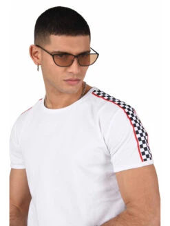 Tee Shirt Bandes Damier Et Liserés -Monsieur Chic Soldes Boutique tee shirt bandes damier et liseres homme project x paris 4