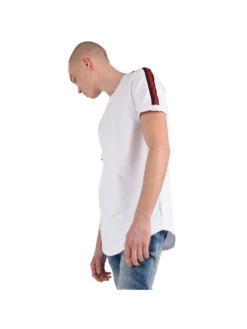 Tee Shirt Bandes Latérales Collection Capsule Gradur -Monsieur Chic Soldes Boutique tee shirt bandes rouges laterales collection capsule gradur t881713 2