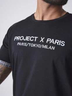 Tee-Shirt Broderie, Revers Carreaux -Monsieur Chic Soldes Boutique tee shirt broderie revers carreaux 2010129 1