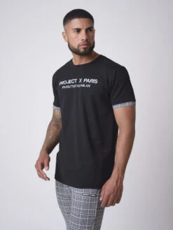 Tee-Shirt Broderie, Revers Carreaux -Monsieur Chic Soldes Boutique tee shirt broderie revers carreaux 2010129 2