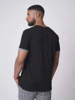 Tee-Shirt Broderie, Revers Carreaux -Monsieur Chic Soldes Boutique tee shirt broderie revers carreaux 2010129 3