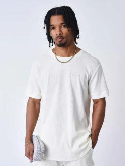 Tee Shirt Classique Texturé -Monsieur Chic Soldes Boutique tee shirt classique texture 2