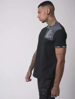 Tee-shirt Empiècement Et Message Texte 11 Tee-shirt Empiècement Et Message Texte -Monsieur Chic Soldes Boutique tee shirt empiecement et message texte 2