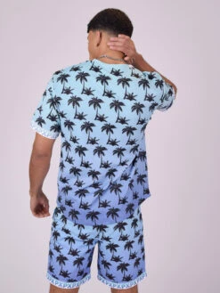 Tee-shirt Imprimé Palmier Dégradé -Monsieur Chic Soldes Boutique tee shirt imprime palmier degrade 1