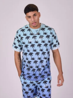 Tee-shirt Imprimé Palmier Dégradé -Monsieur Chic Soldes Boutique tee shirt imprime palmier degrade 2