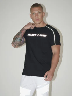 Tee-Shirt Logo Et Piping Réfléchissant -Monsieur Chic Soldes Boutique tee shirt logo et piping reflechissant 2010128 5