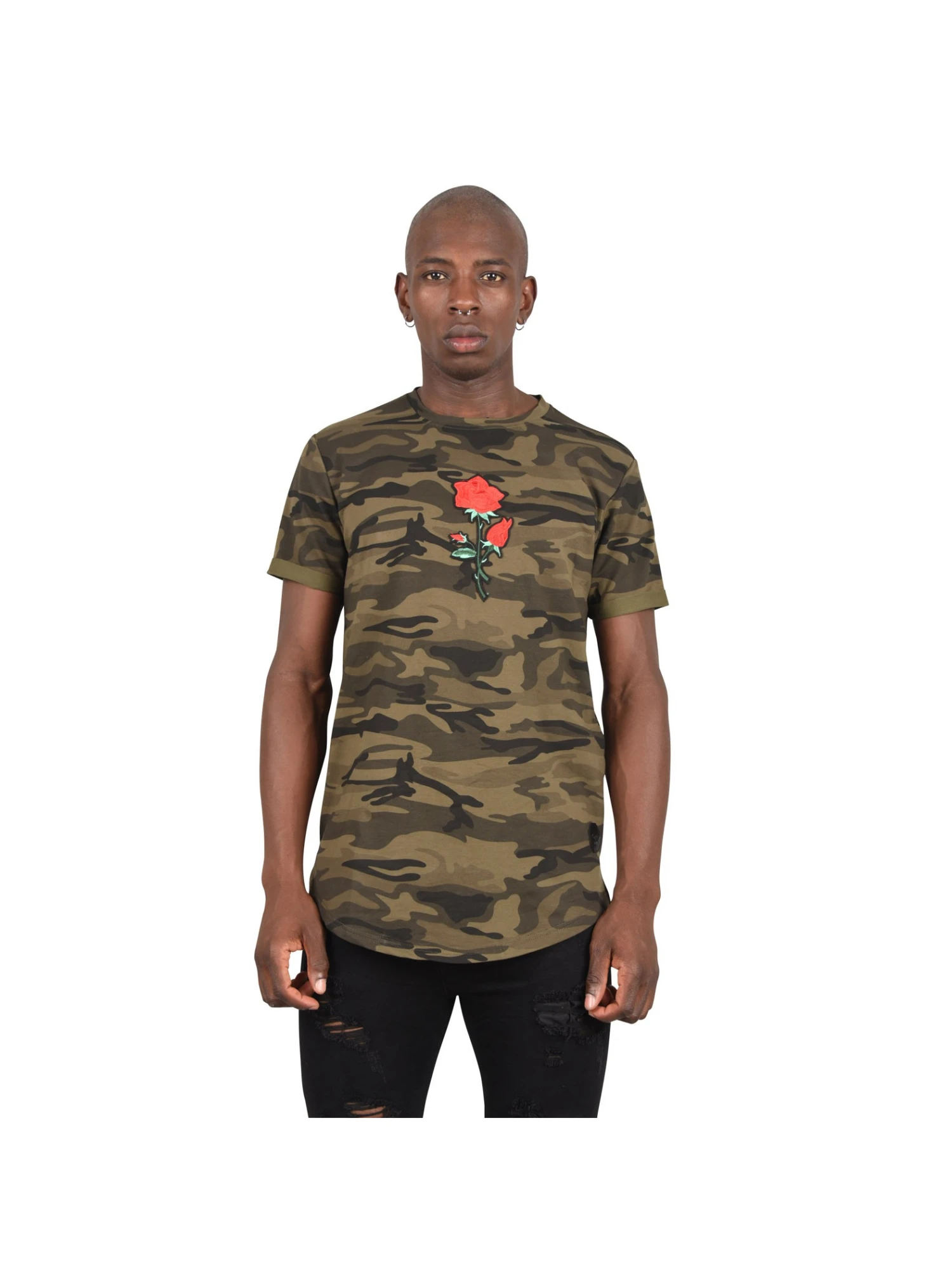 Tee Shirt Motif CAMO Brodé Rose 4 Tee Shirt Motif CAMO Brodé Rose – Image 2