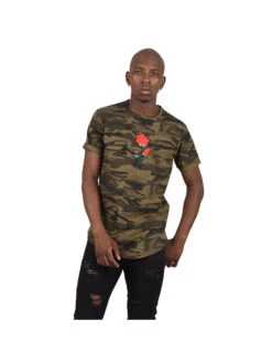 Tee Shirt Motif CAMO Brodé Rose 8 Tee Shirt Motif CAMO Brodé Rose -Monsieur Chic Soldes Boutique tee shirt motif camo broderie rose 88171170 2
