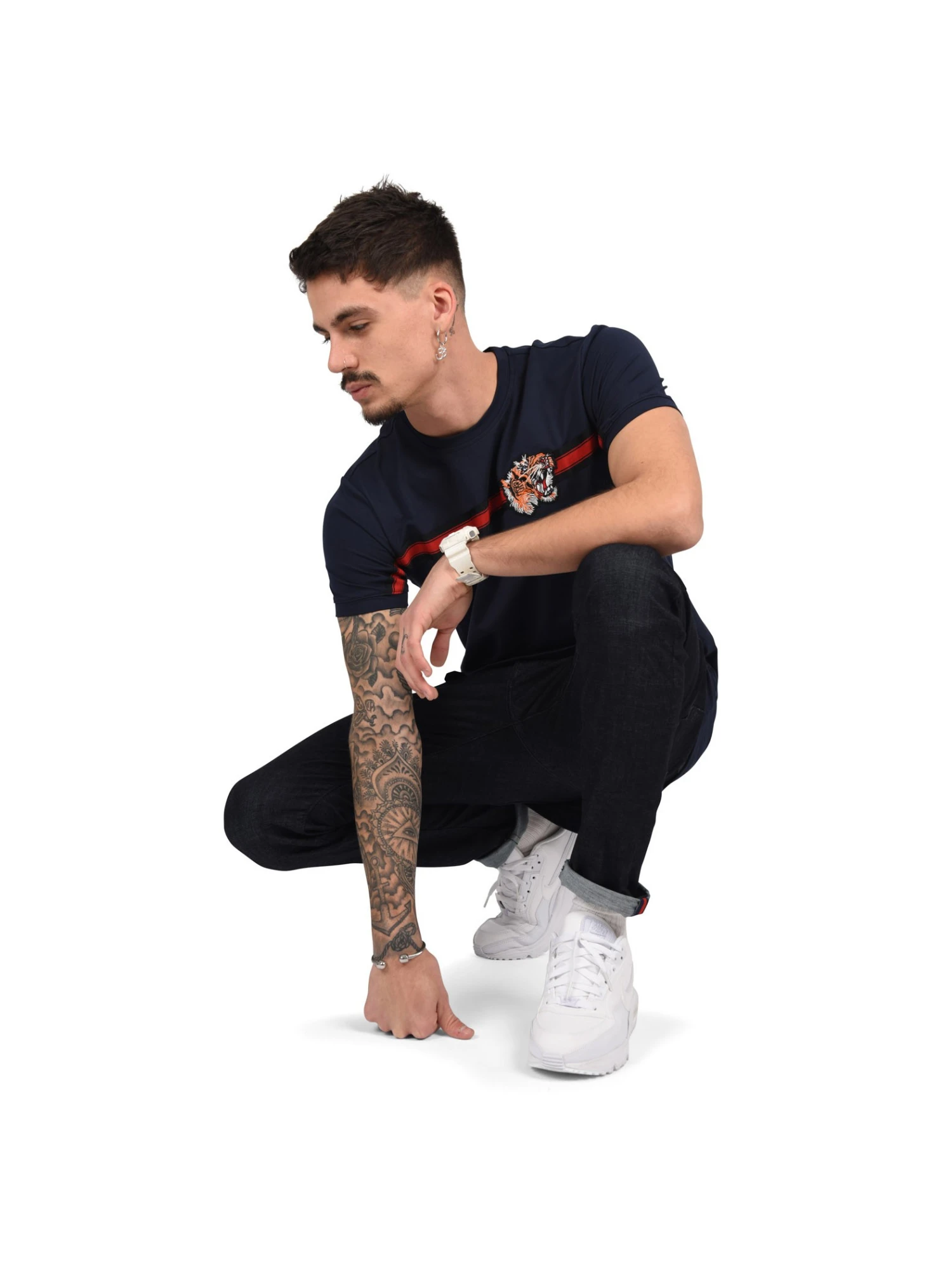 Tee Shirt Tigre Brodé Bande Sur Le Torse 4 Tee Shirt Tigre Brodé Bande Sur Le Torse – Image 2